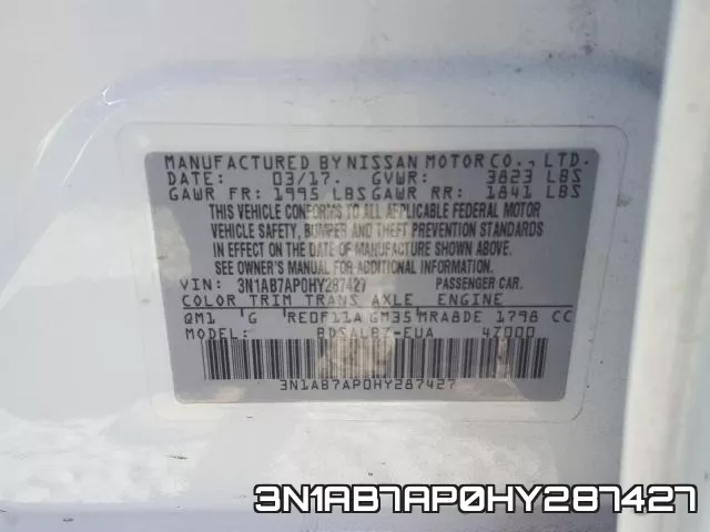 3N1AB7AP0HY287427 фото 2