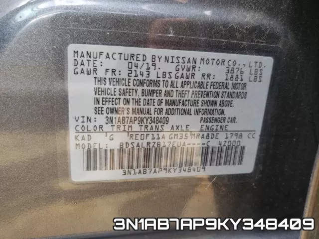 3N1AB7AP9KY348409 фото 2