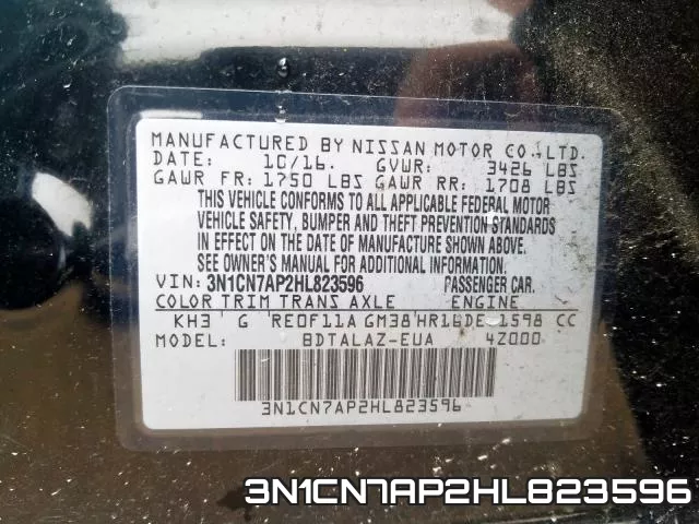 3N1CN7AP2HL823596 фото 2