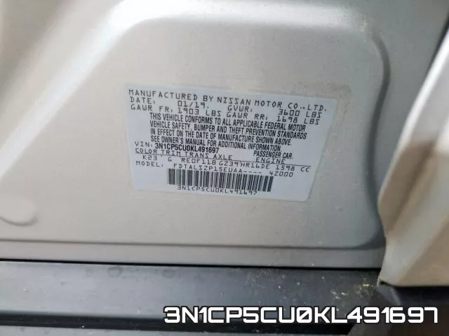 3N1CP5CU0KL491697 фото 2