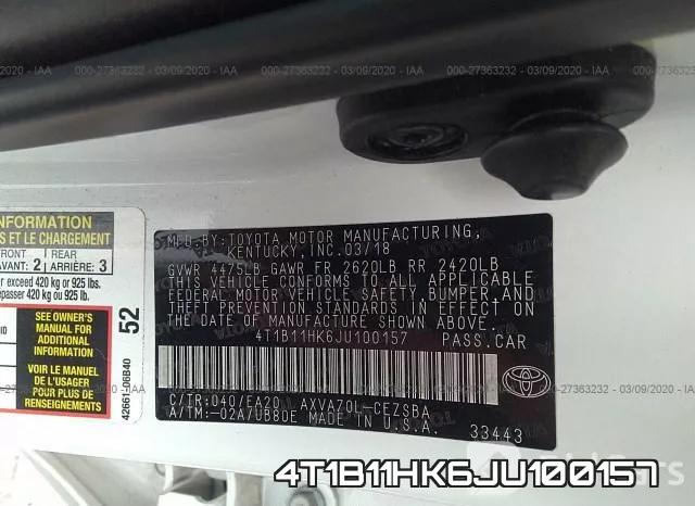 4T1B11HK6JU100157 фото 10