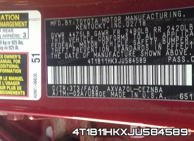 4T1B11HKXJU584589 фото 10
