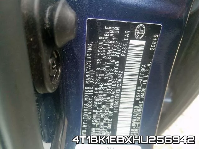 4T1BK1EBXHU256942 фото 2