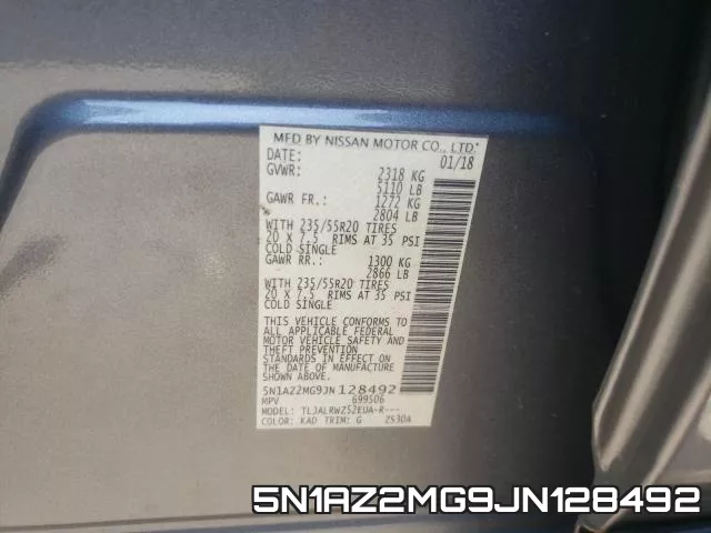 5N1AZ2MG9JN128492 фото 2