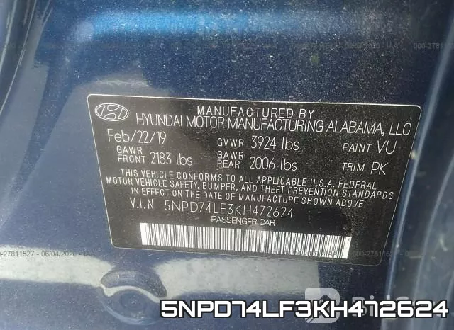 5NPD74LF3KH472624 фото 10
