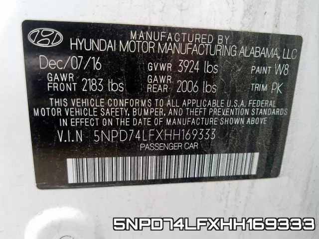 5NPD74LFXHH169333 фото 2