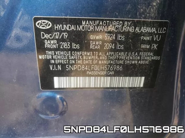 5NPD84LF0LH576986 фото 2