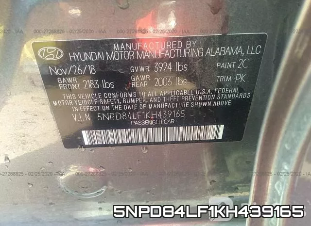 5NPD84LF1KH439165 фото 9