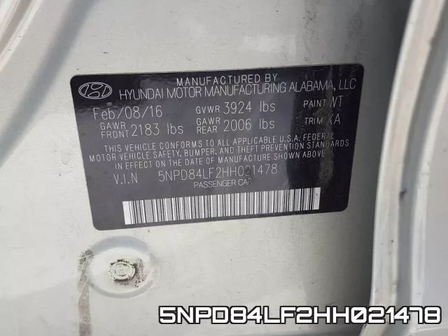 5NPD84LF2HH021478 фото 2