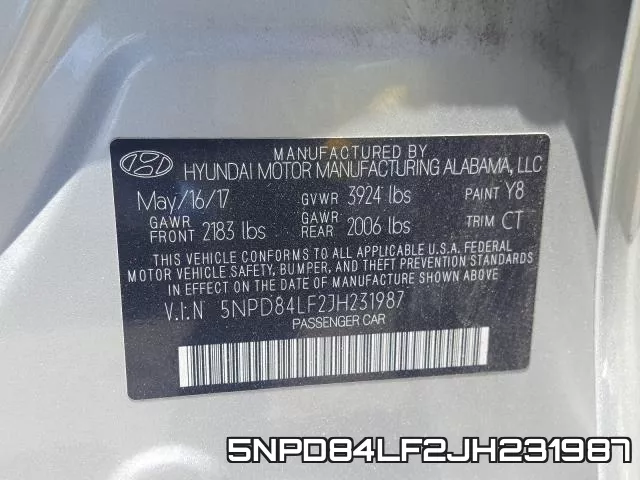 5NPD84LF2JH231987 фото 2
