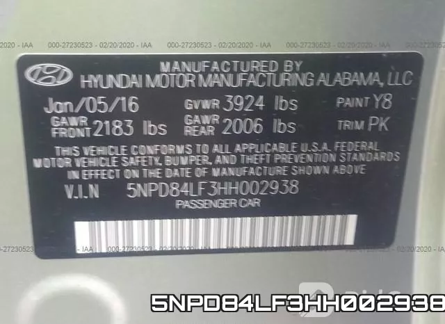 5NPD84LF3HH002938 фото 8