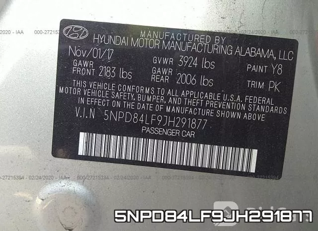 5NPD84LF9JH291877 фото 10