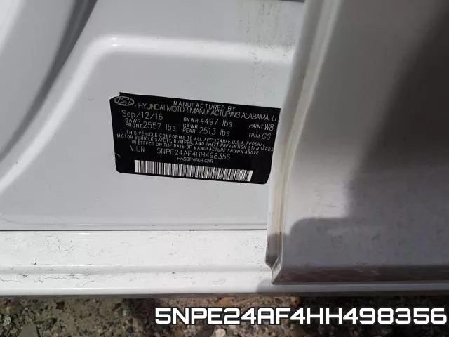 5NPE24AF4HH498356 фото 2