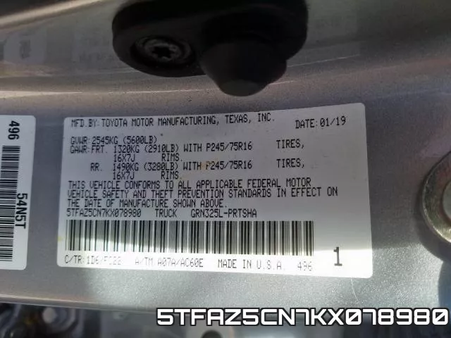 5TFAZ5CN7KX078980 фото 2
