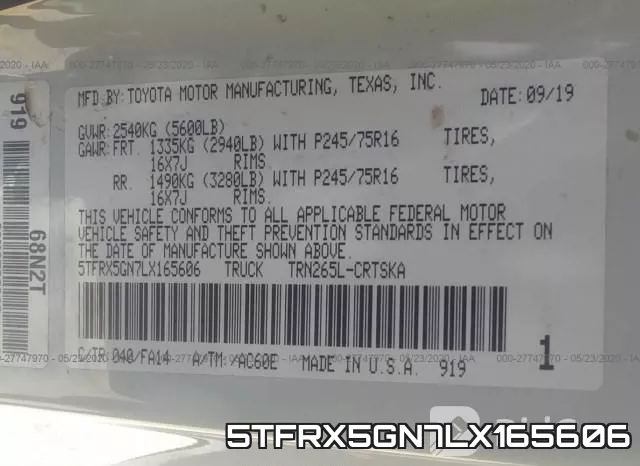 5TFRX5GN7LX165606 фото 10
