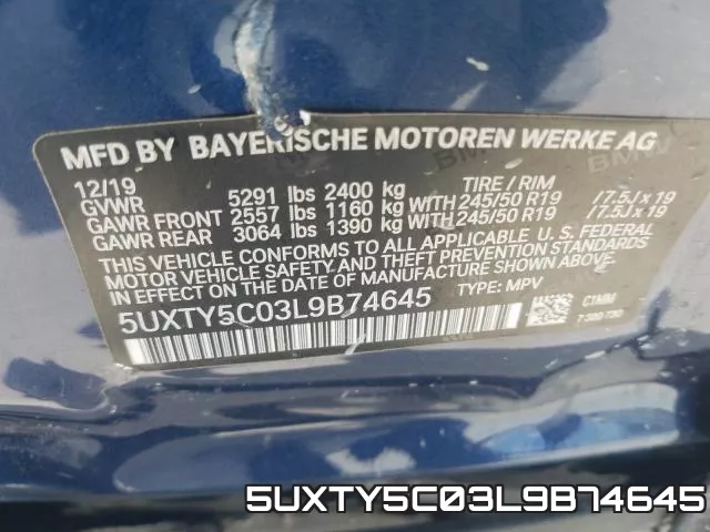 5UXTY5C03L9B74645 фото 2