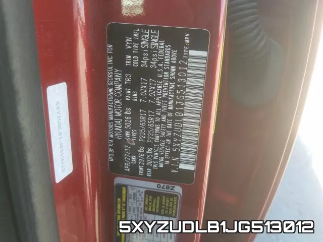 5XYZUDLB1JG513012 фото 2