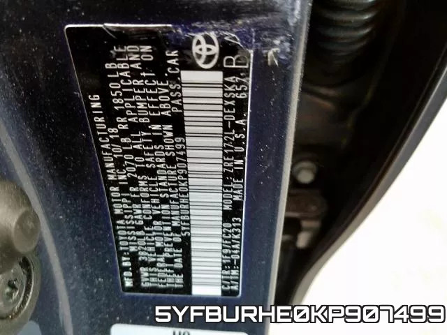 5YFBURHE0KP907499 фото 2