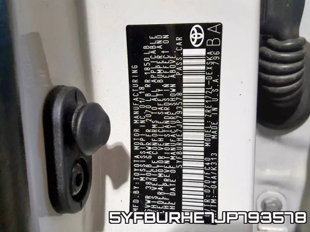 5YFBURHE7JP793578 фото 2