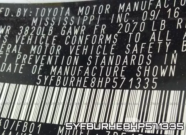 5YFBURHE8HP571335 фото 10