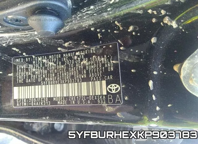 5YFBURHEXKP903783 фото 10