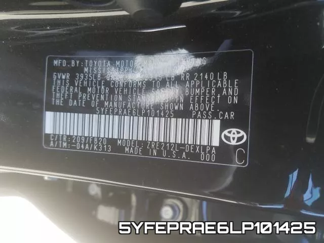 5YFEPRAE6LP101425 фото 2