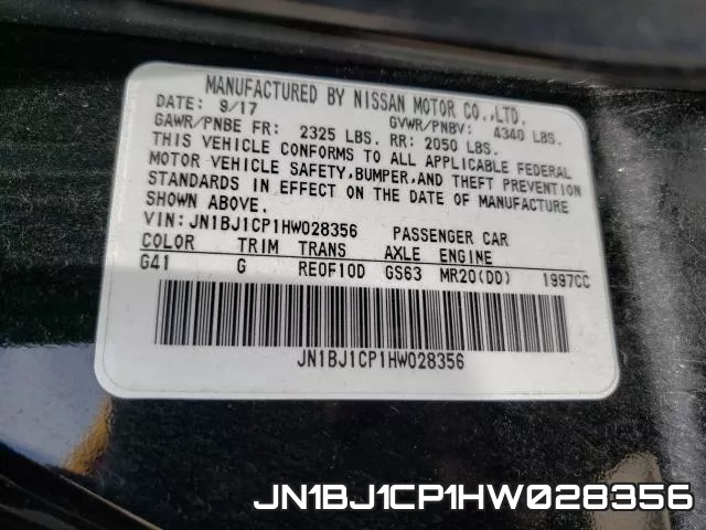 JN1BJ1CP1HW028356 фото 2