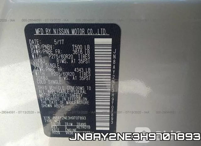 JN8AY2NE3H9707893 фото 10