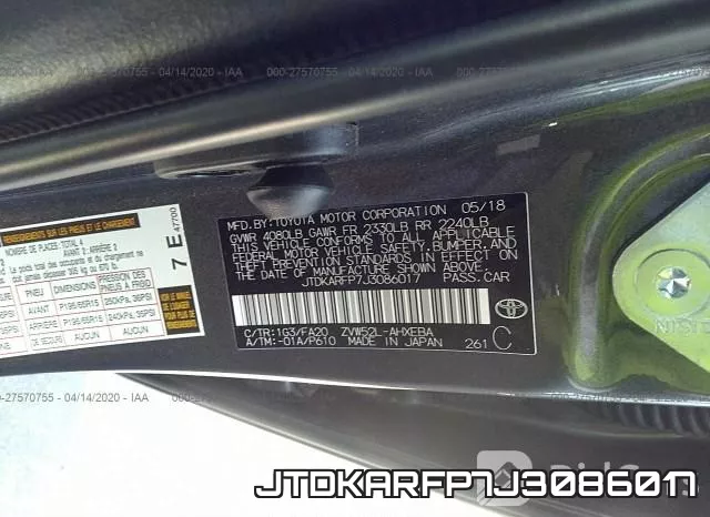 JTDKARFP7J3086017 фото 10