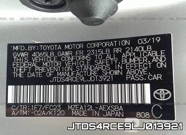 JTDS4RCE9LJ013921 фото 10
