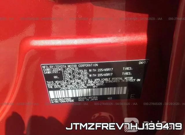 JTMZFREV7HJ139479 фото 10