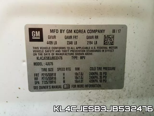 KL4CJESB3JB532476 фото 2