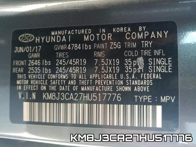 KM8J3CA27HU517776 фото 2