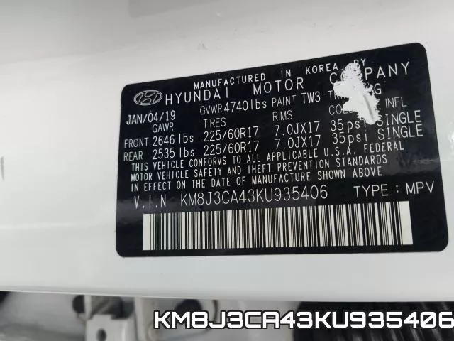 KM8J3CA43KU935406 фото 2