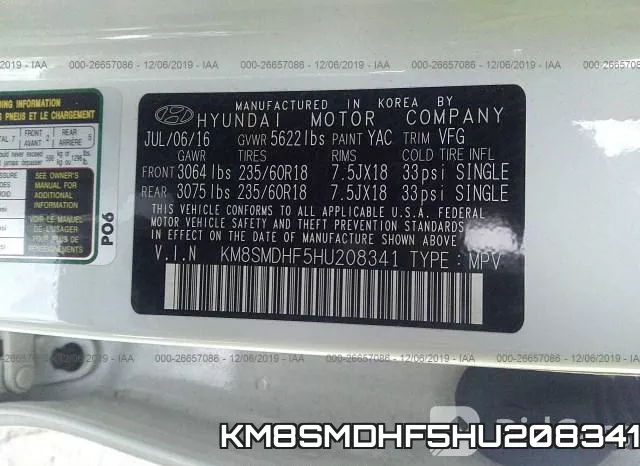 KM8SMDHF5HU208341 фото 10