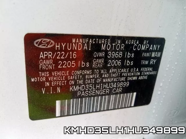 KMHD35LH1HU349899 фото 2