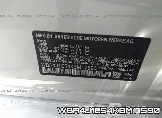 WBA4J1C54KBM17590 фото 10
