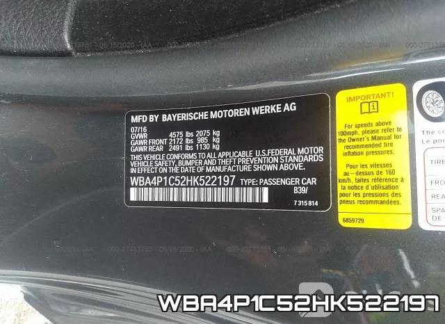 WBA4P1C52HK522197 фото 10