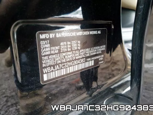 WBAJA7C32HG904383 фото 2