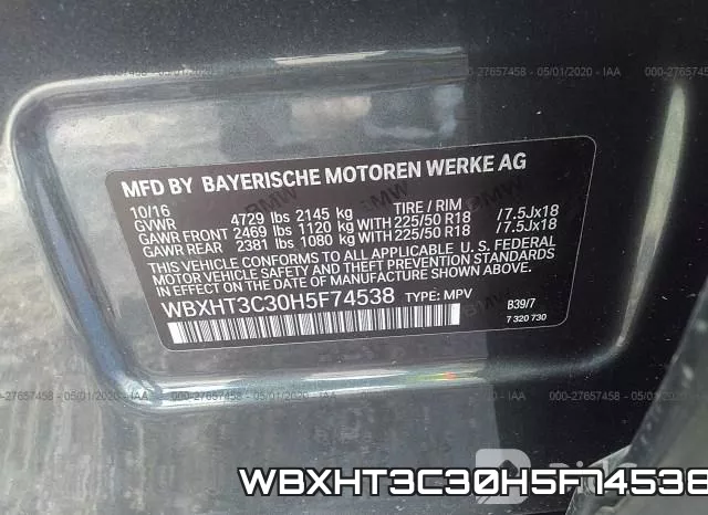 WBXHT3C30H5F74538 фото 10