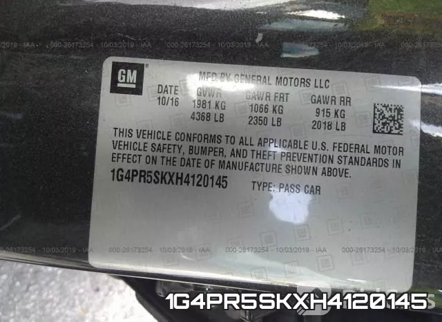 1G4PR5SKXH4120145 фото 10