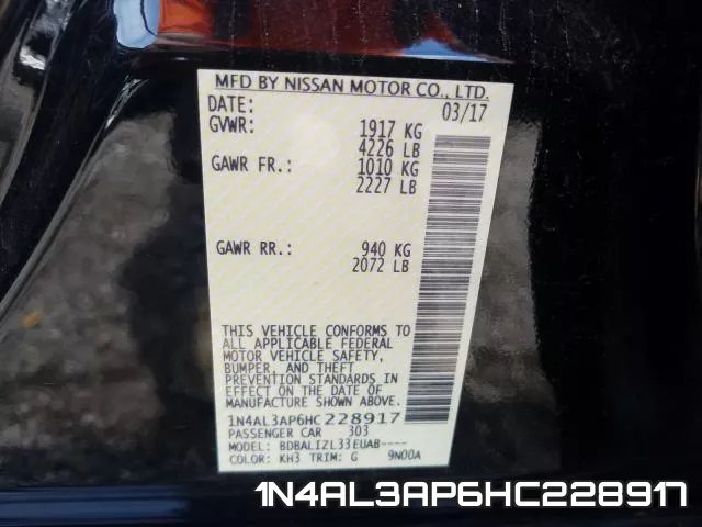 1N4AL3AP6HC228917 фото 2