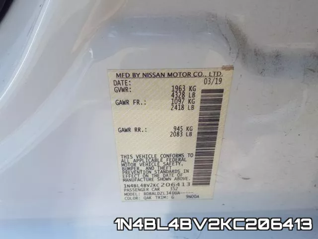 1N4BL4BV2KC206413 фото 2