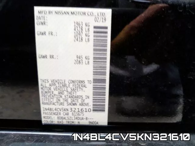 1N4BL4CV5KN321610 фото 2