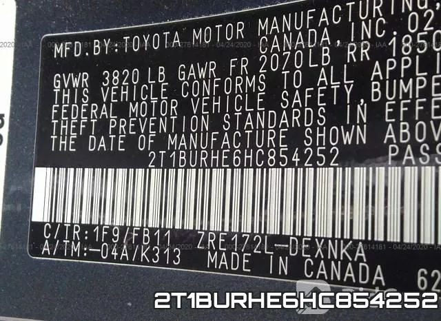 2T1BURHE6HC854252 фото 10