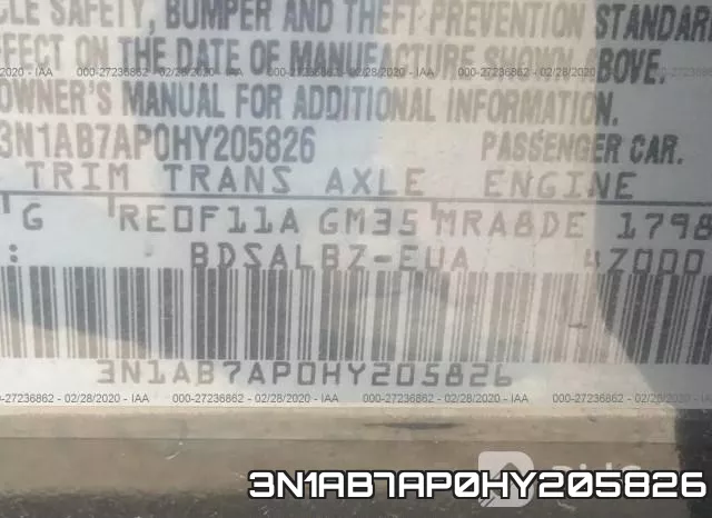 3N1AB7AP0HY205826 фото 10