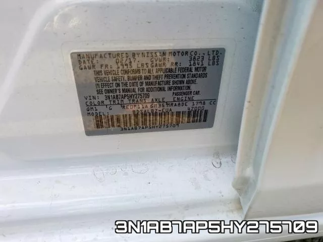 3N1AB7AP5HY275709 фото 2