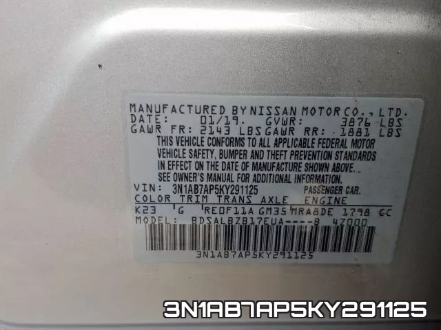 3N1AB7AP5KY291125 фото 2