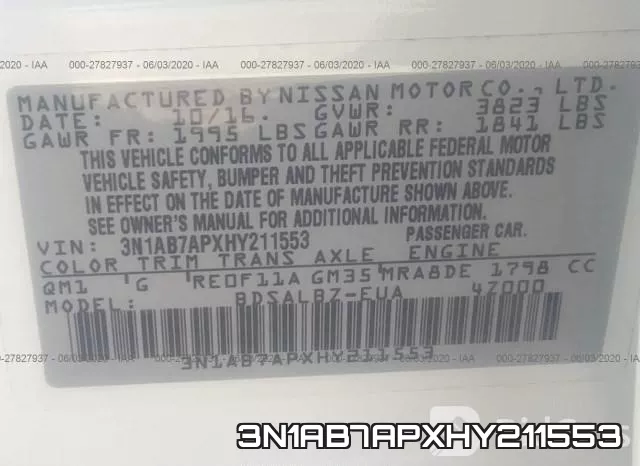 3N1AB7APXHY211553 фото 10