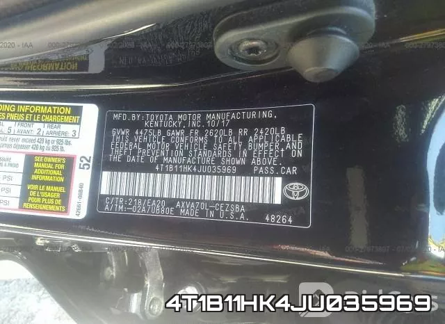 4T1B11HK4JU035969 фото 10